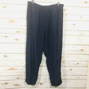 Loft Factory Women’s Navy Blue Elastic Waist Pant Size L
